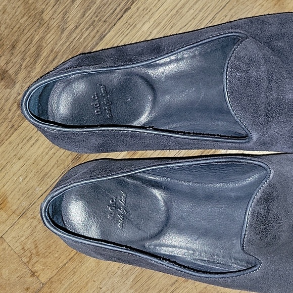 N.D.C. Hand-made in Italy Velvet Bowler Loafer Suede Leather Designer 45/12 Blue main image 4
